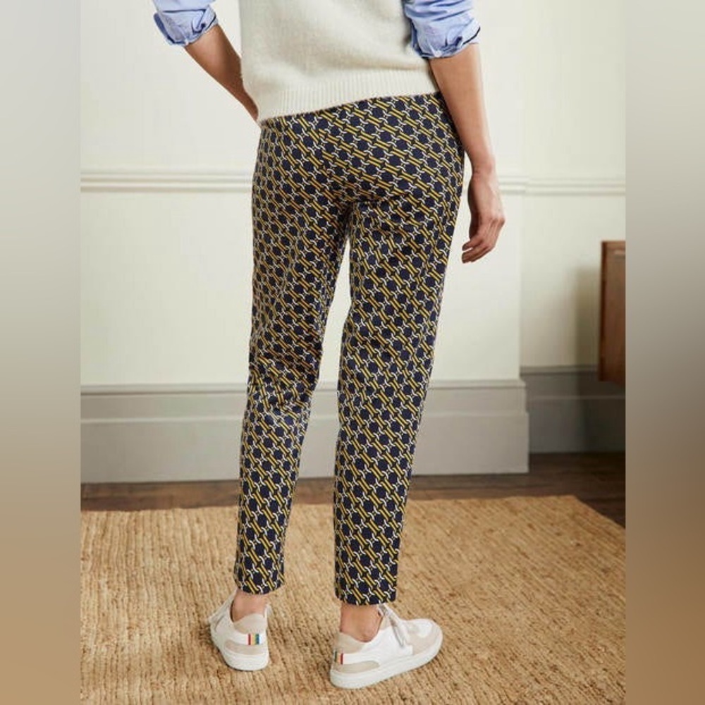 Boden Danby Pull-on chain print ankle stretch pants size 4P - Picture 4 of 15